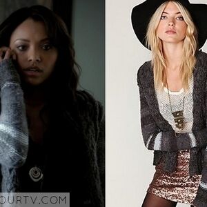 Free People Cozy Braided Cardigan ASO Bonnie Bennett Vampire Diaries